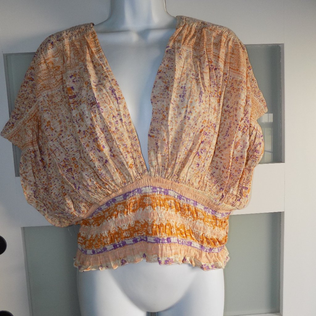Free People Next Vacation Ivory Combo Top Size M Women's New